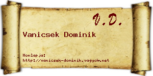Vanicsek Dominik névjegykártya